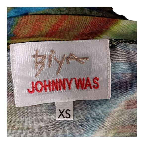 Johnny Was Biya Top Tunic Rayon Silk Watercolor Oversized Long Sleeve XS - Picture 5 of 6